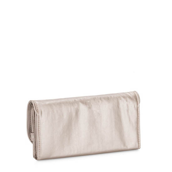 Kipling Money Land Metallic Snap Wallet Pénztárca Bézs | HU 2177TC